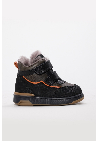 Laviovil İçi Kürklü Dışı Hakiki Deri  Siyah Kahve Unisex Çocuk  Bot AH08157112412820