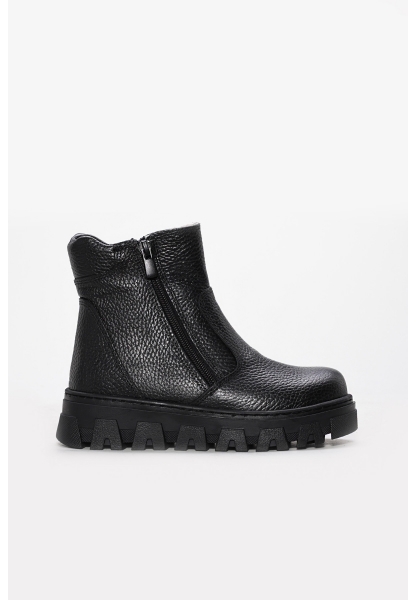 Laviovil İçi Kürklü Dışı Hakiki Deri Siyah Unisex Yüksek Taban Bot AH0877011241212