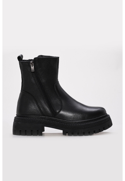 Laviovil İçi Kürklü Dışı Hakiki Floter Deri Siyah Kadın Klasik Bot AH08657112612615