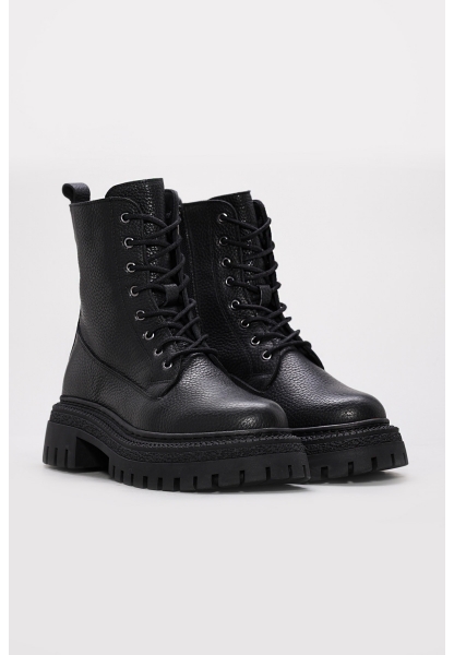 Laviovil İçi Kürklü Dışı Hakiki Floter Deri Siyah Kadın Postal Bot AH08657112612617