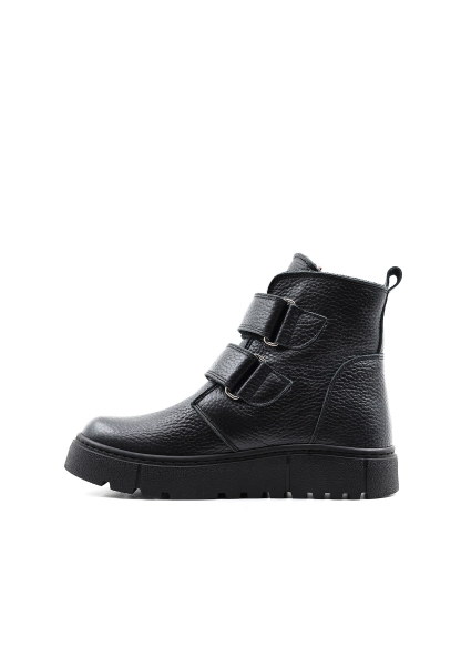 Laviovil İçi Kürklü Dışı Hakiki Floter Deri Siyah Unisex Çocuk Bot AH0876911241239