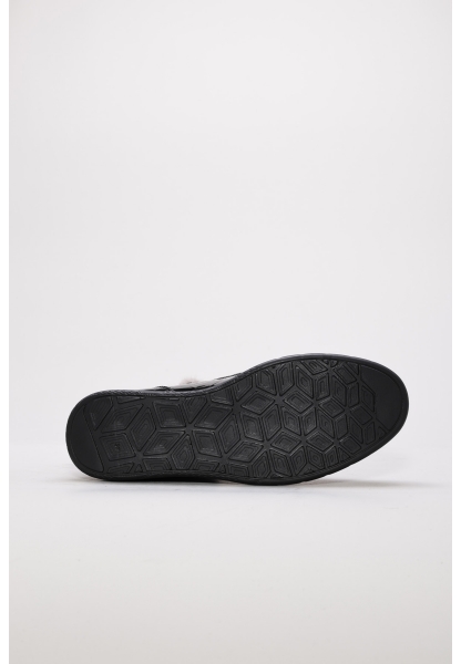 Laviovil İçi Kürklü Dışı Hakiki Kroko Deri Siyah Kadın Klasik Bot AH08411112611100