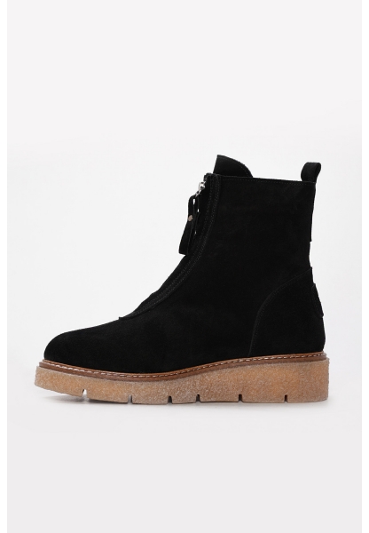 Laviovil İçi Kürklü Dışı Hakiki Süet Deri Siyah Tarz Kadın Klasik Bot AH08657112612607