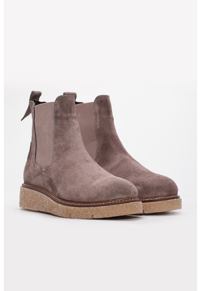 Laviovil İçi Kürklü Dışı Hakiki Süet Deri Vizon Kadın Chelsea Bot AH08657112612606