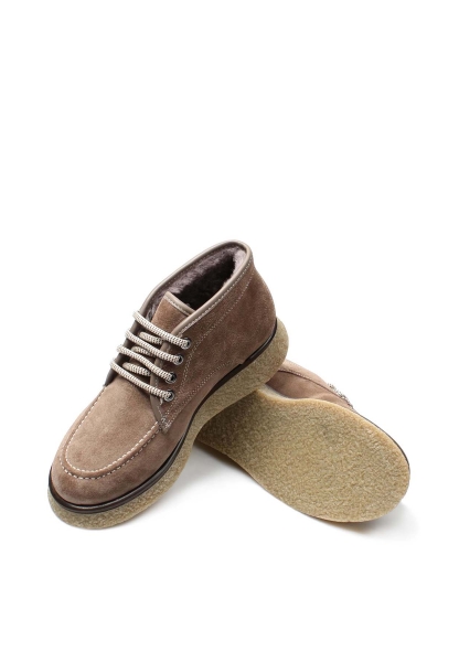 Laviovil İçi Kürklü Dışı Hakiki Süet Deri Vizon Kadın Kalın Taban Bot AH0821711261615