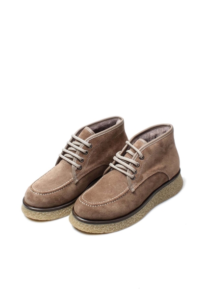 Laviovil İçi Kürklü Dışı Hakiki Süet Deri Vizon Kadın Kalın Taban Bot AH0821711261615