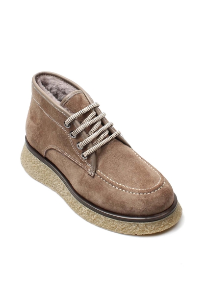 Laviovil İçi Kürklü Dışı Hakiki Süet Deri Vizon Kadın Kalın Taban Bot AH0821711261615