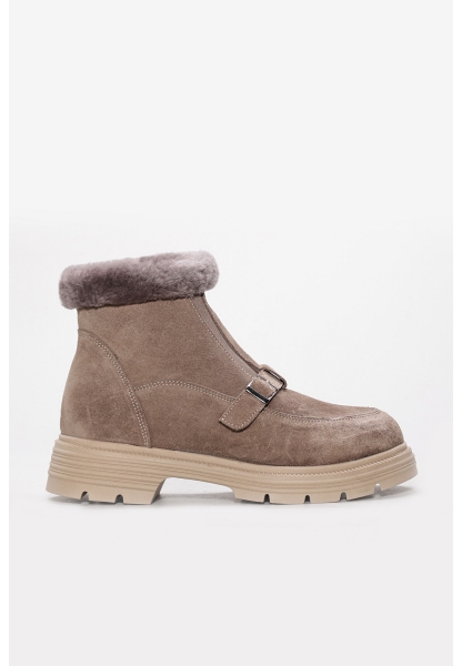 Laviovil İçi Kürklü Dışı Hakiki Süet Deri Vizon Tarz  Kadın Bot AH0821711261781039