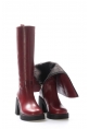 Laviovil İçi  Yarım Kürklü Dışı Hakiki Deri Bordo Kadın Klasik Çizme AH082172526166108
