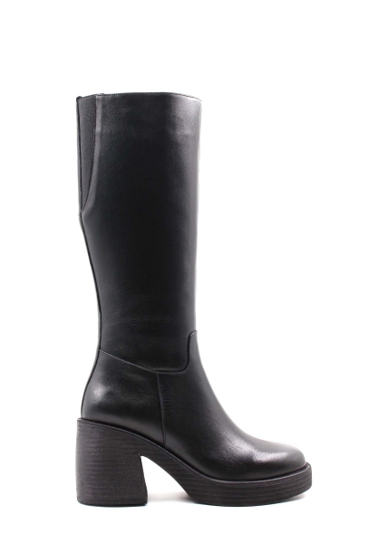 Laviovil İçi  Yarım Kürklü Dışı Hakiki Deri Siyah Kadın Klasik Çizme AH082172526166108