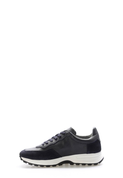 Laviovil Kaliteli Hakiki Deri Lacivert Bağcıklı Erkek Spor Sneaker Ayakkabı AH087231315175