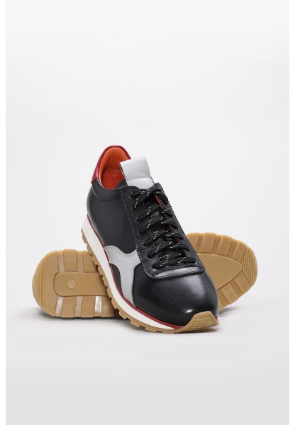 Laviovil Kaliteli Hakiki Deri Siyah Antik EVA Erkek  Sneaker Ayakkabı AH08530131255778
