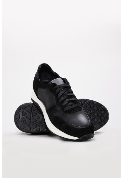 Laviovil Kaliteli Hakiki Deri Siyah Antik EVA Erkek Sneaker Ayakkabı AH08530131256926