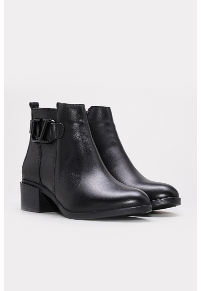 Laviovil Kaliteli Hakiki Deri Siyah Rahat Kadın Kalın Topuklu Bot AH081641926212