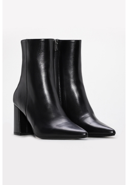 Laviovil Kaliteli Hakiki Deri Siyah Tarz Kadın Kalın Topuklu Bot AH0821542613316