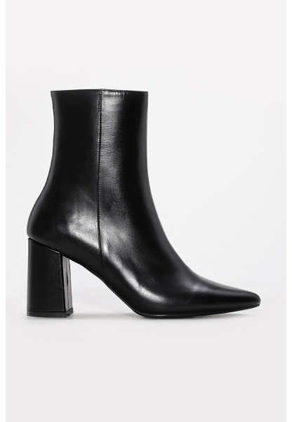 Laviovil Kaliteli Hakiki Deri Siyah Tarz Kadın Kalın Topuklu Bot AH0821542613316