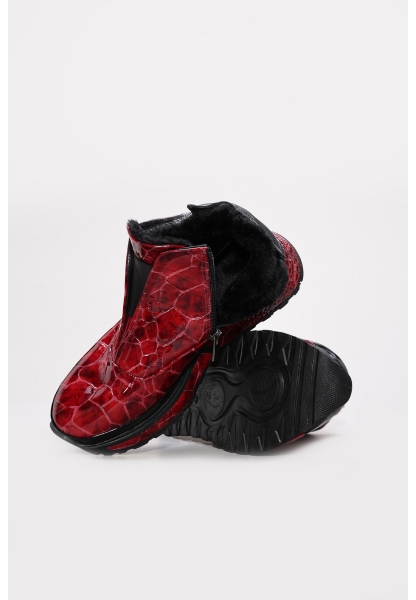 Laviovil Kaliteli Hakiki Kroko Deri Kırmızı Kadın Spor Bot AH0825419261225