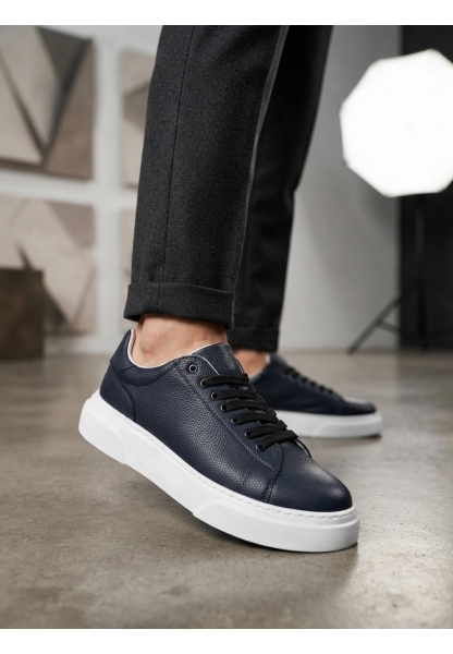 BLF-010 Erkek Sneaker Günlük Casual Spor Ayakkabı Lacivert Beyaz Taban