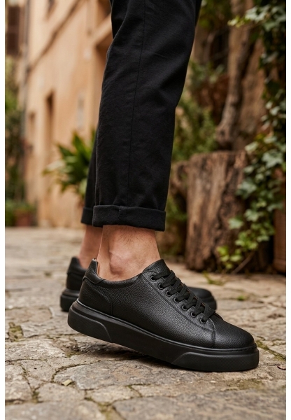 BLF-010 Erkek Sneaker Günlük Casual Spor Ayakkabı Siyah Taban 