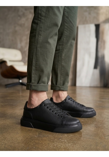 BLF-010 Erkek Sneaker Günlük Casual Spor Ayakkabı Siyah Taban 