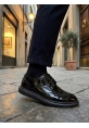LVO0003 Yeni Sezon Siyah Rugan Lüks Brouge Klasik Ayakkabı