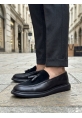LVO0005 Yeni Sezon Kalın Tabanlı Siyah Süet Makosen Ayakkabı