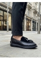 LVO0005 Yeni Sezon Kalın Tabanlı Siyah Süet Makosen Ayakkabı