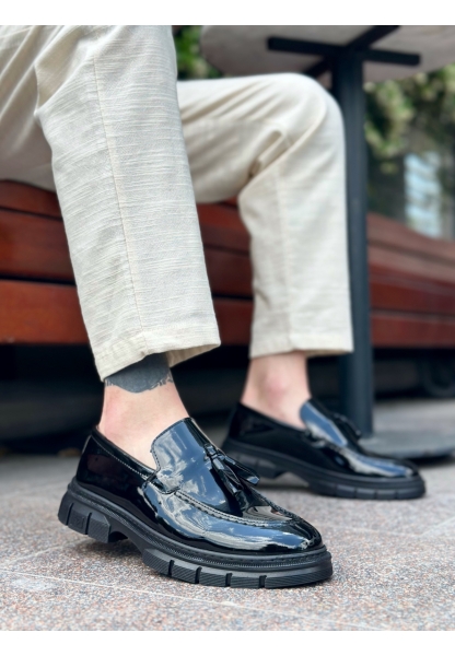 LVO0240 Püsküllü Rugan Klasik Yüksek Taban Casual Erkek Ayakkabı