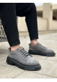 LVO0245 Gri Süet Akıllı Lastik Bağcık Yüksek Taban Günlük Erkek Ayakkabı