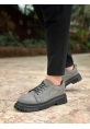 LVO0245 Gri Süet Akıllı Lastik Bağcık Yüksek Taban Günlük Erkek Ayakkabı