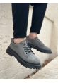 LVO0245 Gri Süet Akıllı Lastik Bağcık Yüksek Taban Günlük Erkek Ayakkabı