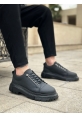 LVO0245 Siyah Akıllı Lastik Bağcık Yüksek Siyah Taban Günlük Erkek Ayakkabı