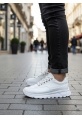 LVO0246 Beyaz Bağcıklı Yüksek Taban Günlük Erkek Ayakkabı