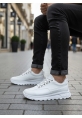 LVO0246 Beyaz Bağcıklı Yüksek Taban Günlük Erkek Ayakkabı