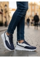 LVO0246 Lacivert Bağcıklı Yüksek Beyaz Taban Günlük Erkek Ayakkabı