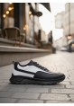 LVO0246 Siyah Beyaz Parçalı Bağcıklı Yüksek Taban Günlük Erkek Ayakkabı