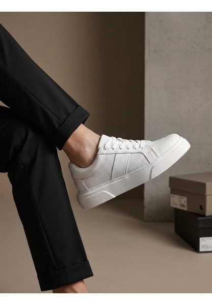 LVO0247 Erkek Sneaker Günlük Casual Spor Ayakkabı Beyaz