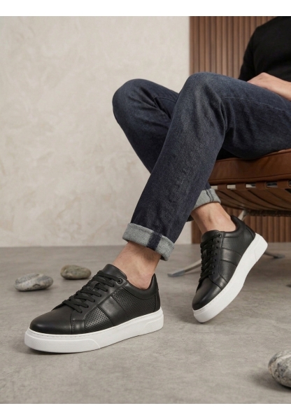 LVO0247 Erkek Sneaker Günlük Casual Spor Ayakkabı Siyah