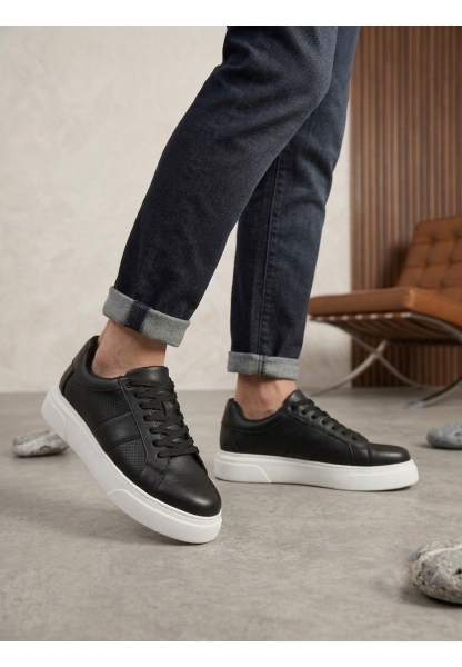 LVO0247 Erkek Sneaker Günlük Casual Spor Ayakkabı Siyah