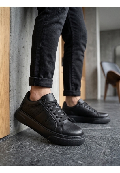 LVO0247 Erkek Sneaker Günlük Casual Spor Ayakkabı Siyah Taban