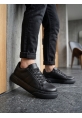 LVO0247 Erkek Sneaker Günlük Casual Spor Ayakkabı Siyah Taban