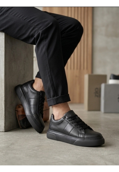 LVO0247 Erkek Sneaker Günlük Casual Spor Ayakkabı Siyah Taban