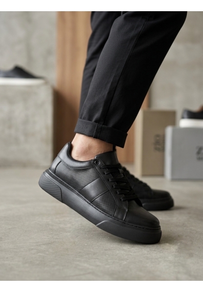 LVO0247 Erkek Sneaker Günlük Casual Spor Ayakkabı Siyah Taban