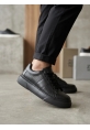 LVO0247 Erkek Sneaker Günlük Casual Spor Ayakkabı Siyah Taban