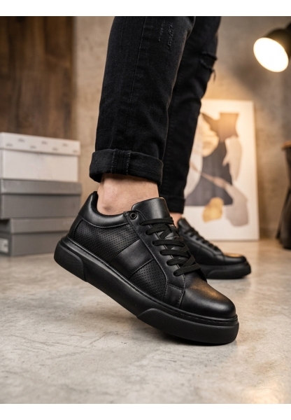 LVO0247 Erkek Sneaker Günlük Casual Spor Ayakkabı Siyah Taban