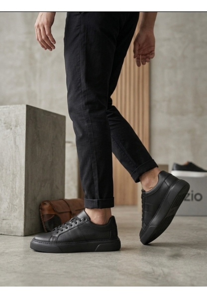 LVO0247 Erkek Sneaker Günlük Casual Spor Ayakkabı Siyah Taban