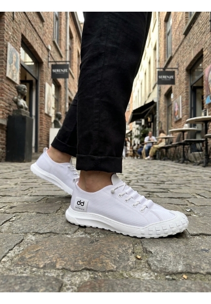 LVO0248 LVO Beyaz Esnek Bağcıklı Ultra Hafif Nefes Alan Sneaker Ayakkabı