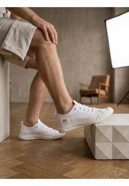 LVO0248 LVO Beyaz Esnek Bağcıklı Ultra Hafif Nefes Alan Sneaker Ayakkabı