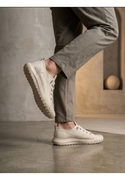 LVO0248 LVO Krem Esnek Bağcıklı Ultra Hafif Nefes Alan Sneaker Ayakkabı