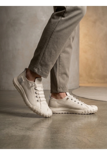 LVO0248 LVO Krem Esnek Bağcıklı Ultra Hafif Nefes Alan Sneaker Ayakkabı